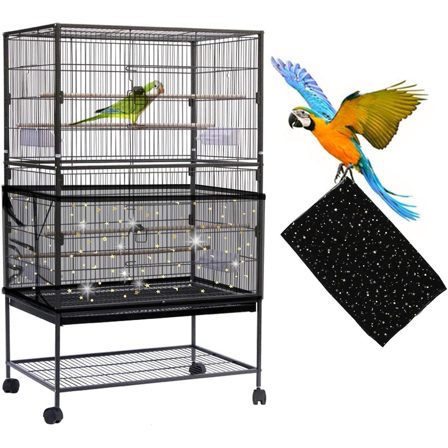 LuxusKollektion Vogelkäfig Einstellbare Große Vogelkäfig Abdeckung Schwarze günstig online kaufen