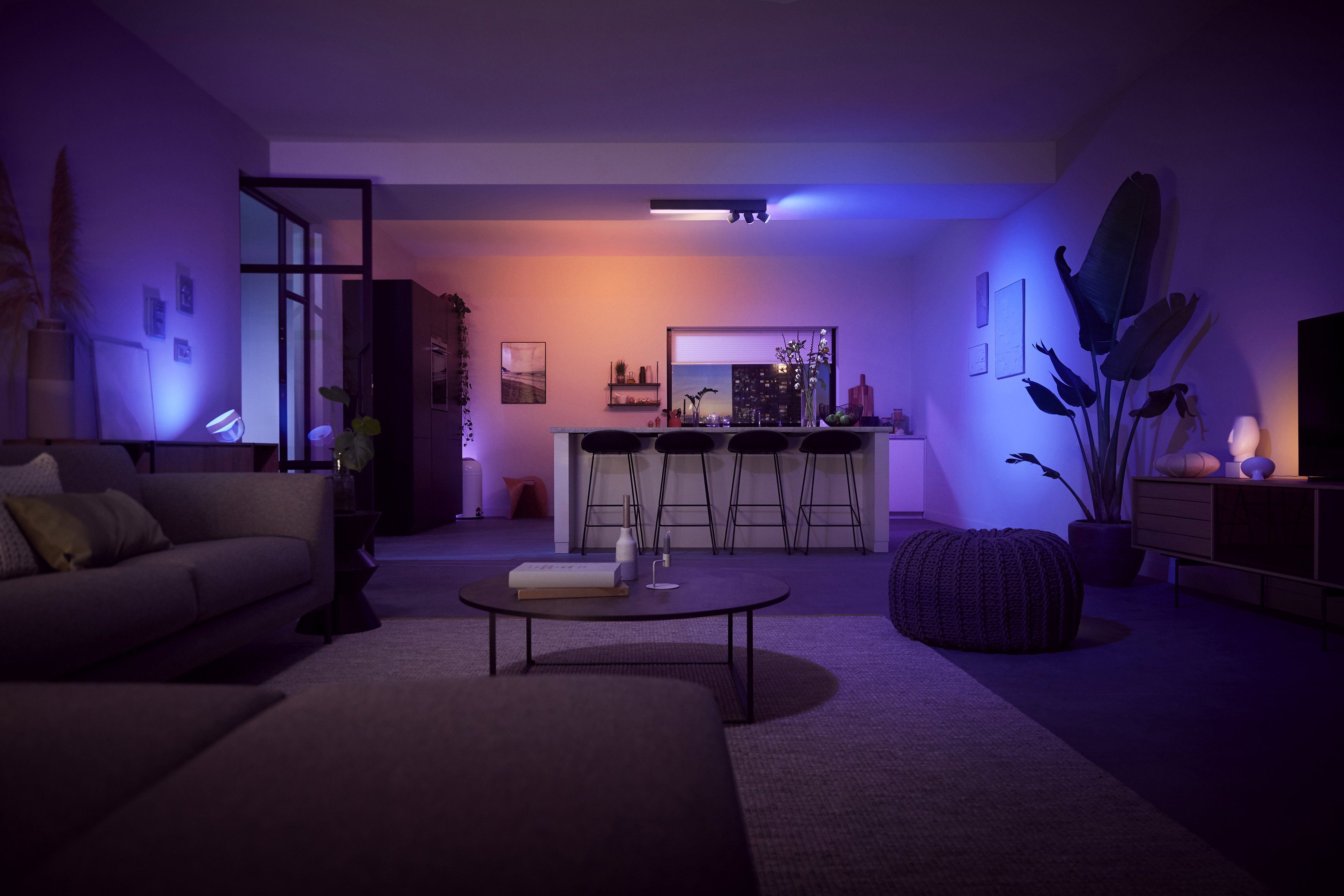 Philips Hue LED Deckenspot Farbwechsler, der Centris, einzeln anpassbar Individ. Hue mit LED wechselbar, Lampeneinstellungen App, Lampen