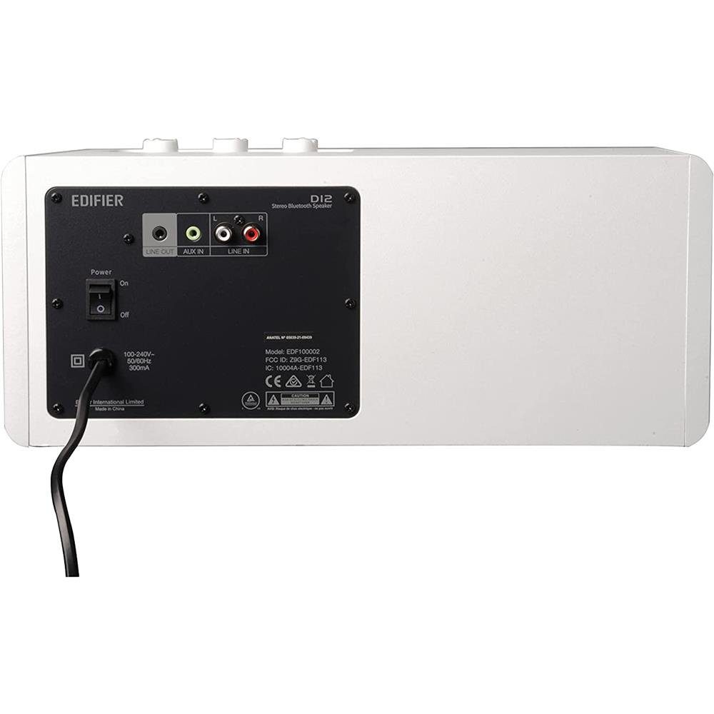 Lautsprechersystem Weiß (Bluetooth, Stereo Echtholz) W, Edifier® Infrarot-Fernbedienung, D12 70