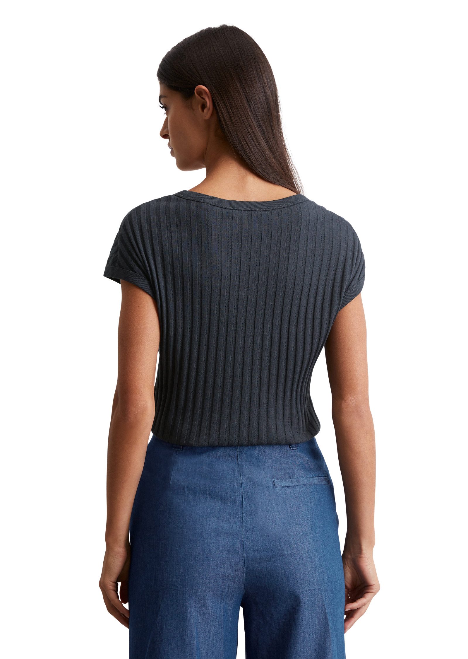 Marc O'Polo T-Shirt luftiges Strickgewebemuster, slim fit günstig online kaufen