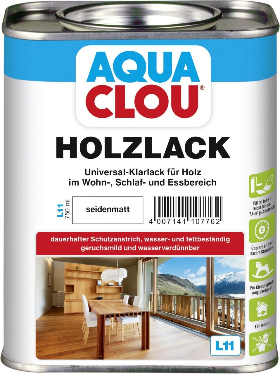 Aqua Clou Holzlack Aqua Clou Holzlack L11 750 ml seidenmatt