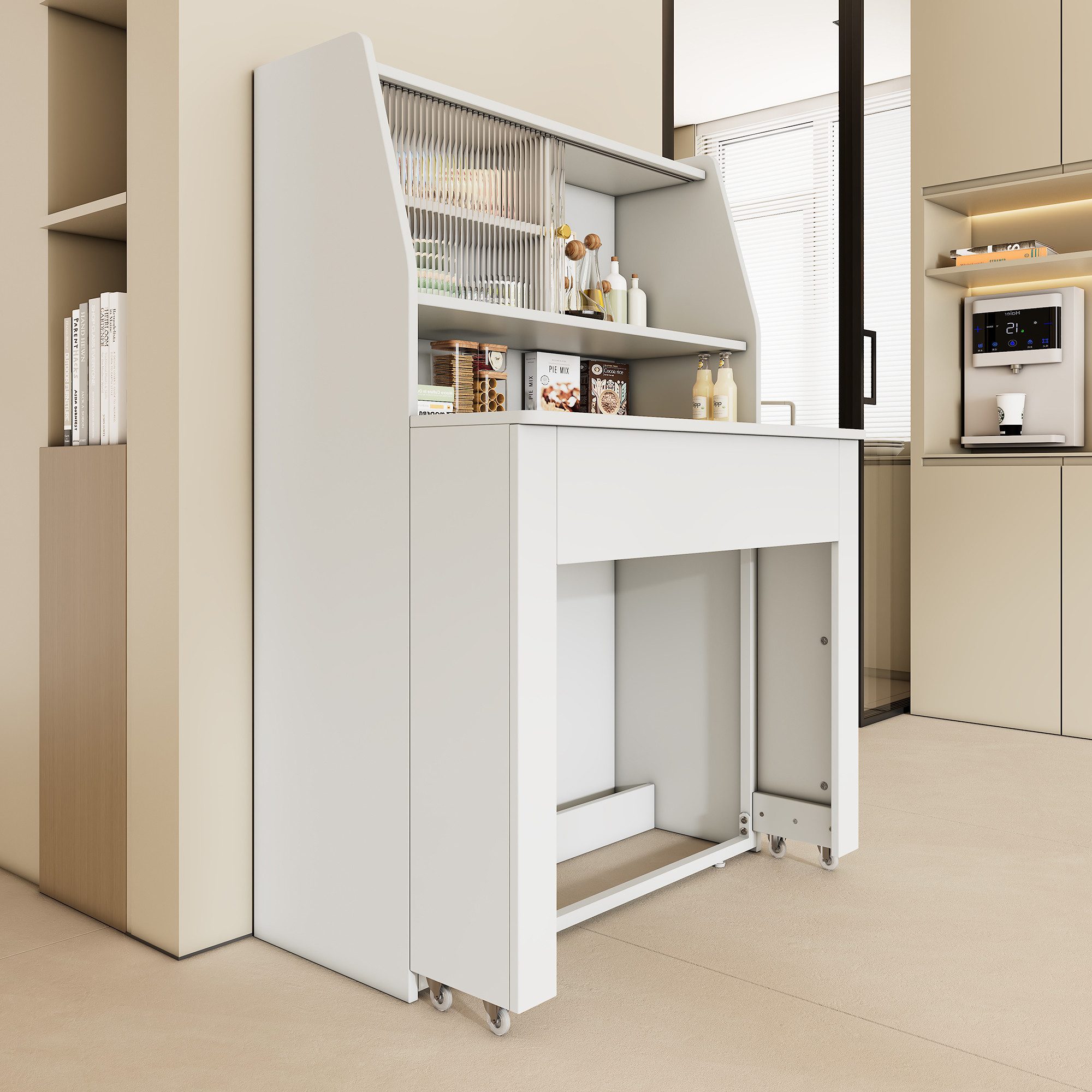 IDEASY Esstisch Ausziehbarer Esstisch, L52/132.5*B80*H76cm, Esstisch mit Stauraum (1-St)