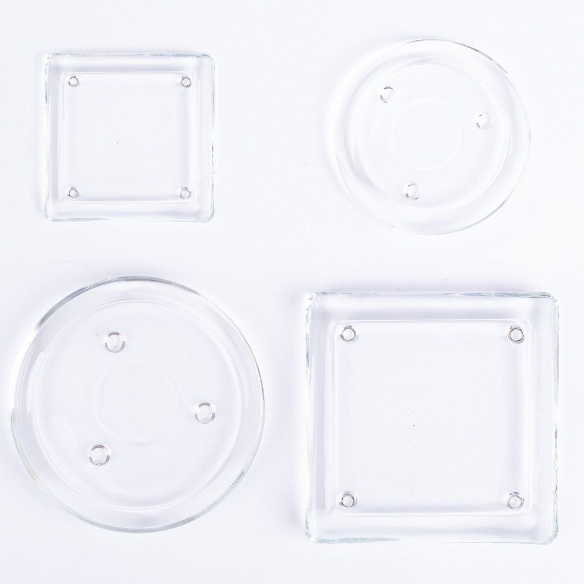 INNA-Glas Glasuntersetzer Runder Kerzenuntersetzer VINCENTIA aus Glas, klar, Ø14 cm – Bild 5 von 5