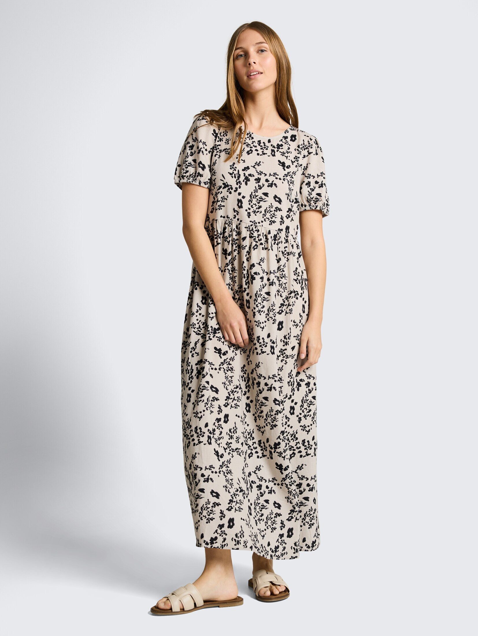 TOM TAILOR Denim Midikleid Kleider & Jumpsuits Midi-Kleid mit Leinenanteil