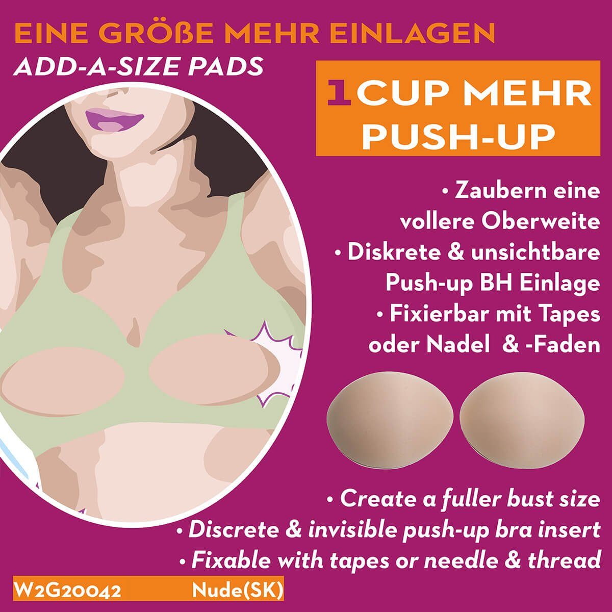 Miss Perfect BH-Einlagen W2G-200425262, Triangle Push-up Schaum BH Einlage mit Wasser-Ölmischung