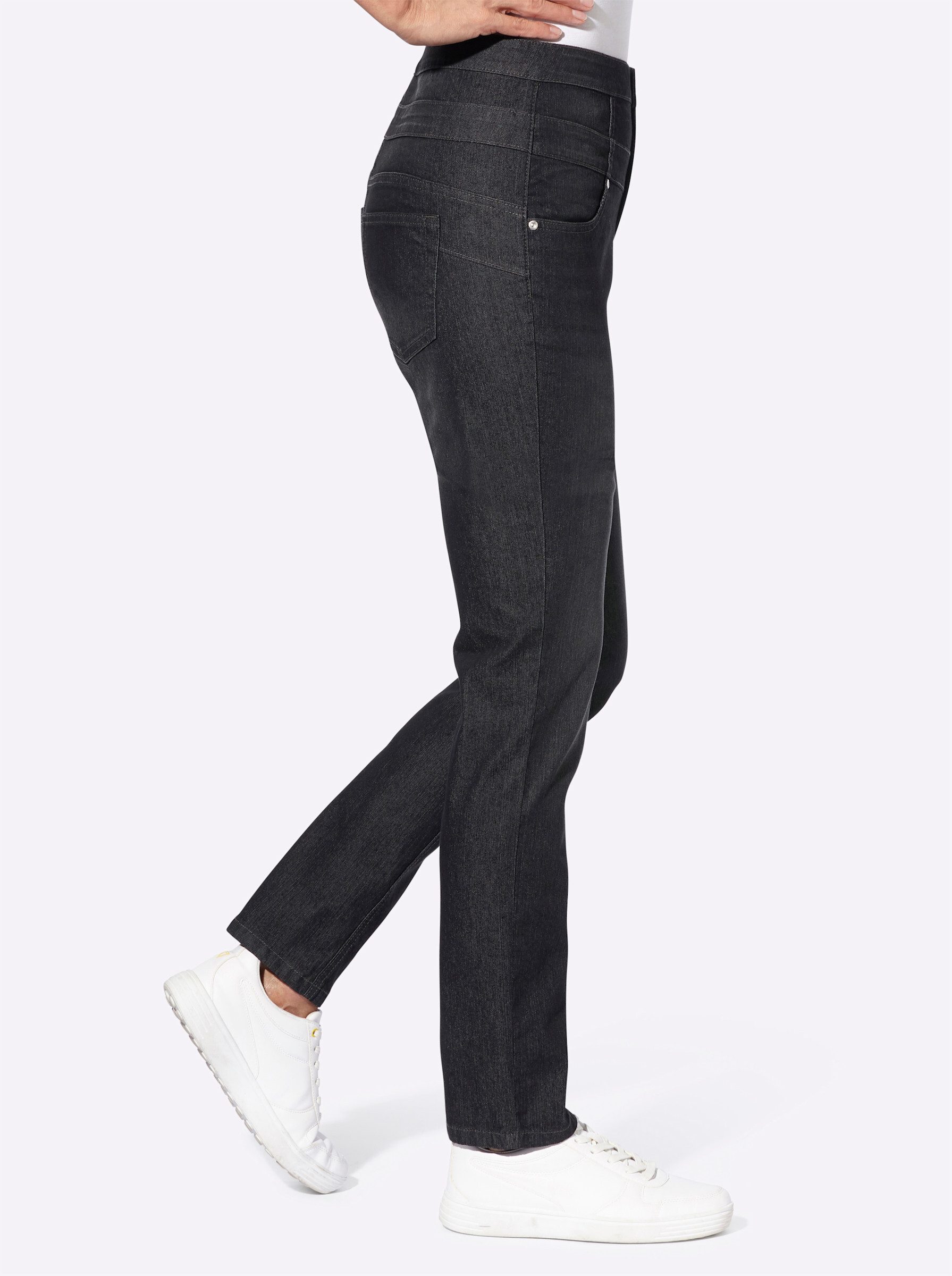 Sieh an! Bequeme Jeans Jeans erhöht