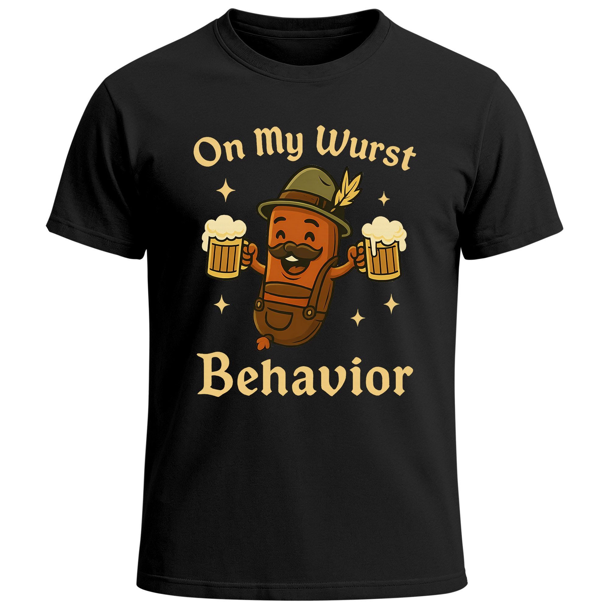 MoonWorks Print-Shirt Herren T-Shirt für das Oktoberfest On My Wurst Behavior Fun-Shirt mit Print