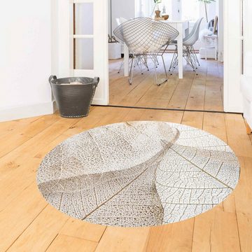 Teppich Vinyl Wohnzimmer Schlafzimmer Flur Küche Landhaus modern, Bilderdepot24, rund - beige glatt, nass wischbar (Küche, Tierhaare) - Saugroboter & Bodenheizung geeignet