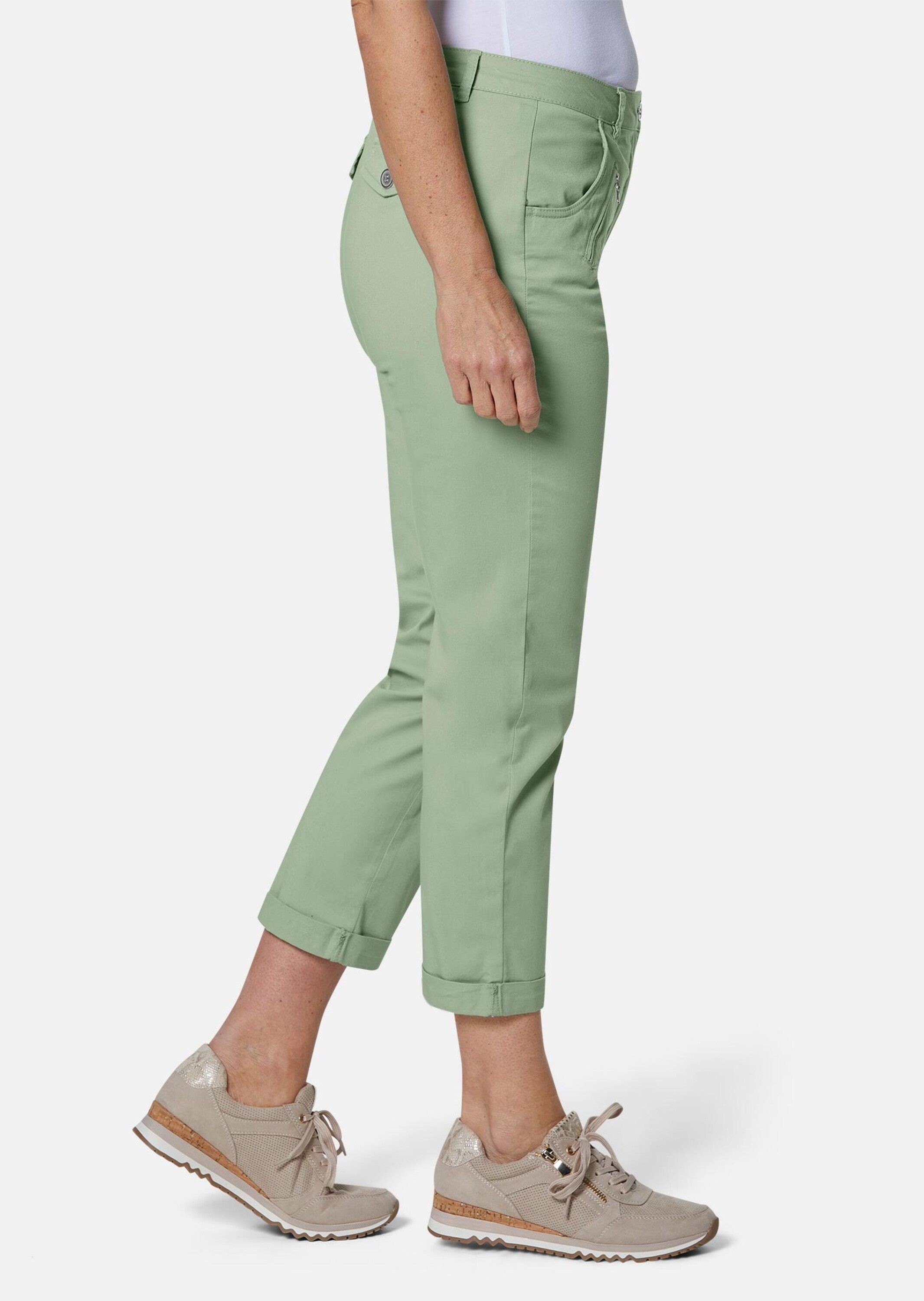GOLDNER 7/8-Caprijeans Baumwollhose mit Formbund Jerseyhose mit Taschen, Zierreißverschlüssen und 7/8-Länge