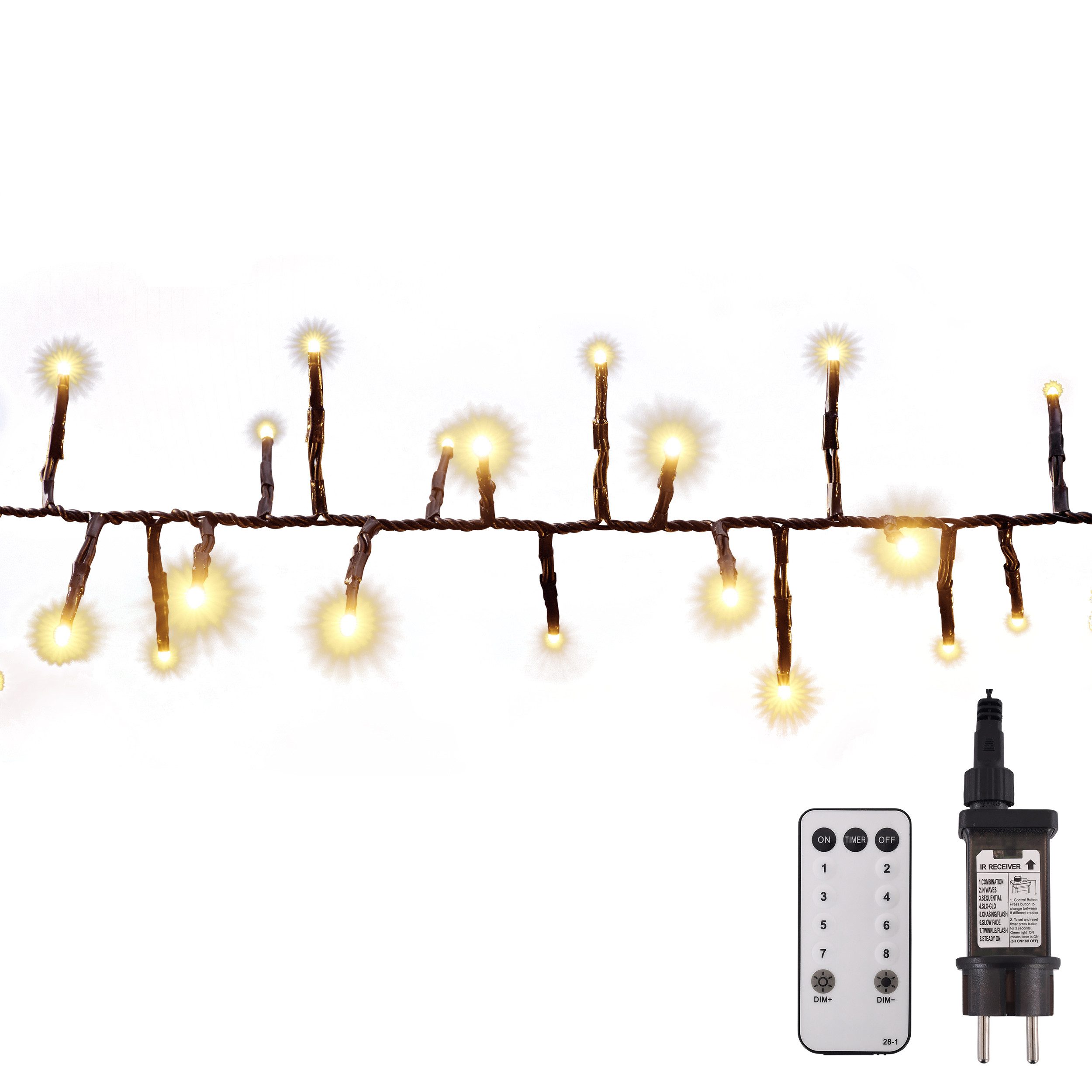 Raburg LED-Lichterkette Galaxie, Büschel-Cluster-Lichterkette für zauberhafte Beleuchtung, schwarzes Kabel, Indoor & Outdoor