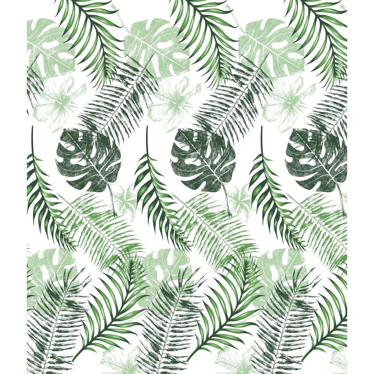Euroshowers GmbH Duschvorhang tropisches Blättermuster 180 × 200 cm Polyester mit 12 Ringen Breite 180,0000000000000 cm