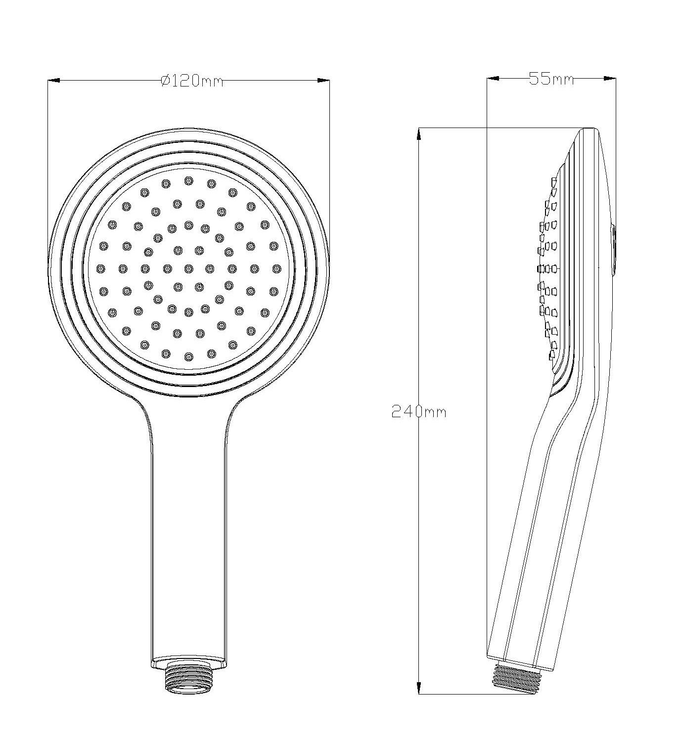 mit Temperaturanzeige, und Eisl LED-Farbwechel Chrom/Weiß Handbrause DIGI,