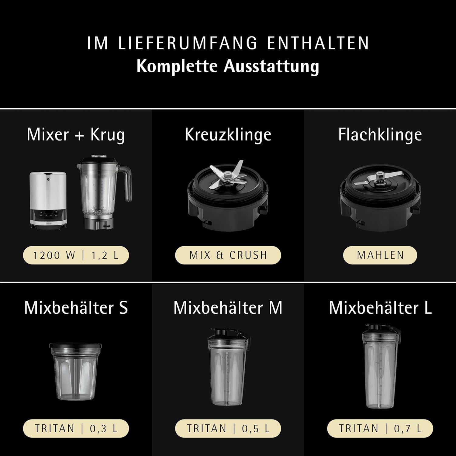 WMF Standmixer KULT Pro Multifunktionsmixer, 1200 W