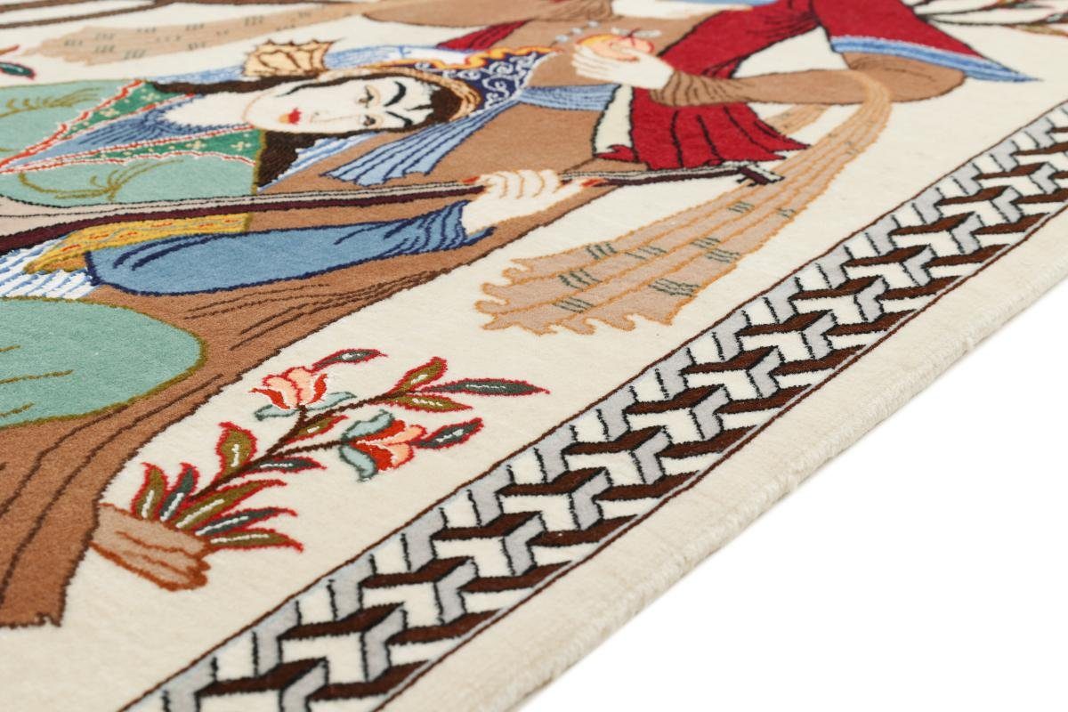 Seidenkette Trading, Handgeknüpfter Orientteppich, Nain 70x105 mm 6 Höhe: Isfahan rechteckig, Orientteppich