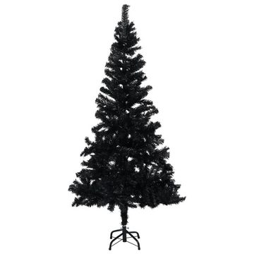 vidaXL Künstlicher Weihnachtsbaum Künstlicher Weihnachtsbaum mit LEDs Schmuck Schwarz 150cm PVC