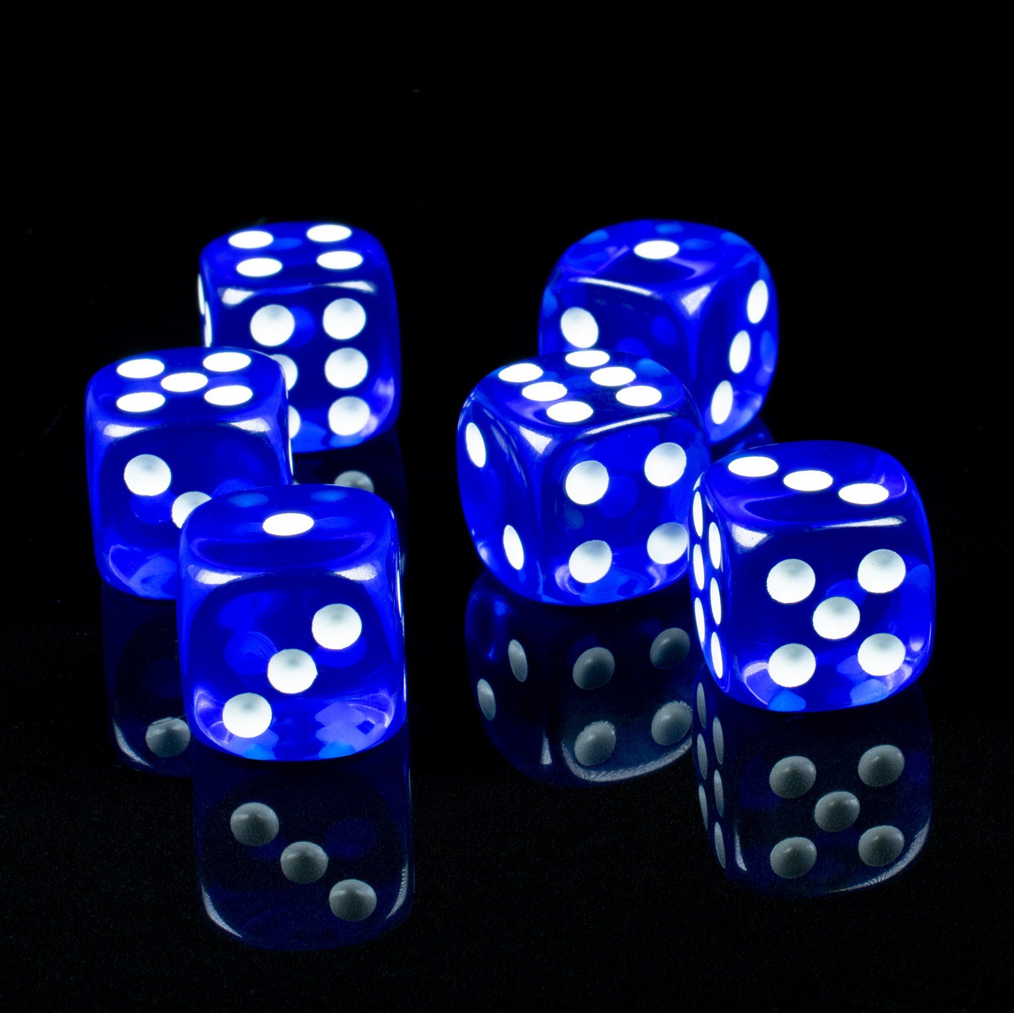 und W6 Tabletopspiele - Rollen Blau Brett Spielwürfel für Spielesammlung, SHIBBY Würfel