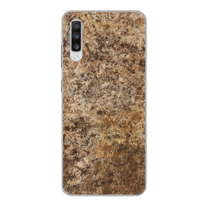 MuchoWow Handyhülle Granit - Design - Struktur - Stein - Braun Phone Case Handyhülle Samsung Galaxy A70 Silikon Schutzhülle