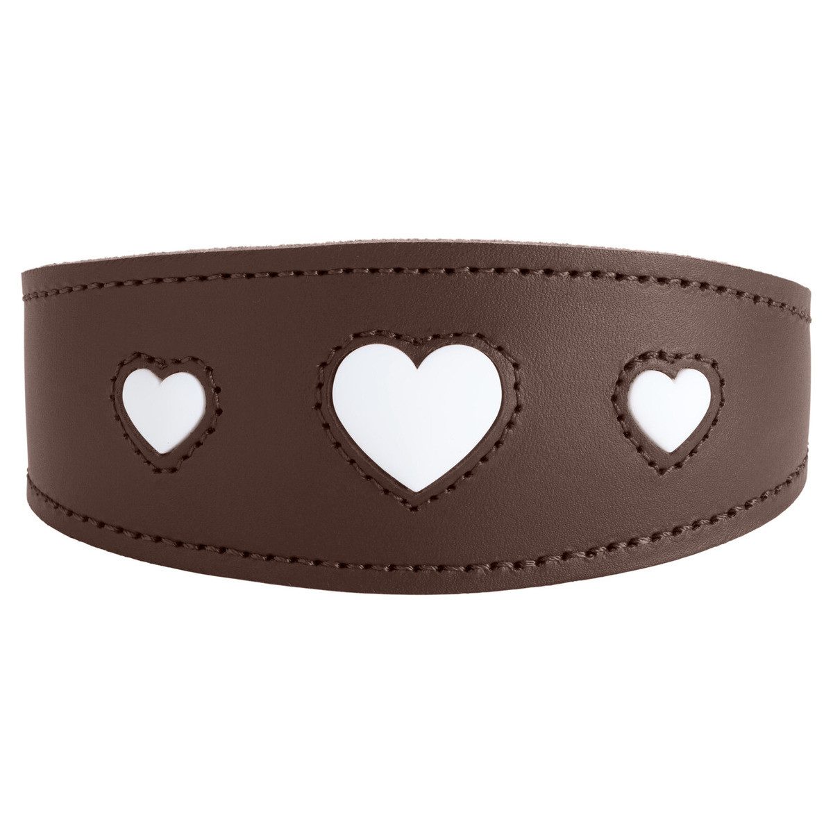 Hunde-Halsband Windhundhalsband Love braun/schwarz