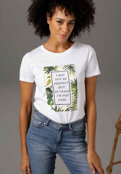 Aniston CASUAL T-Shirt Frontdruck mit Statement-Schriftzug