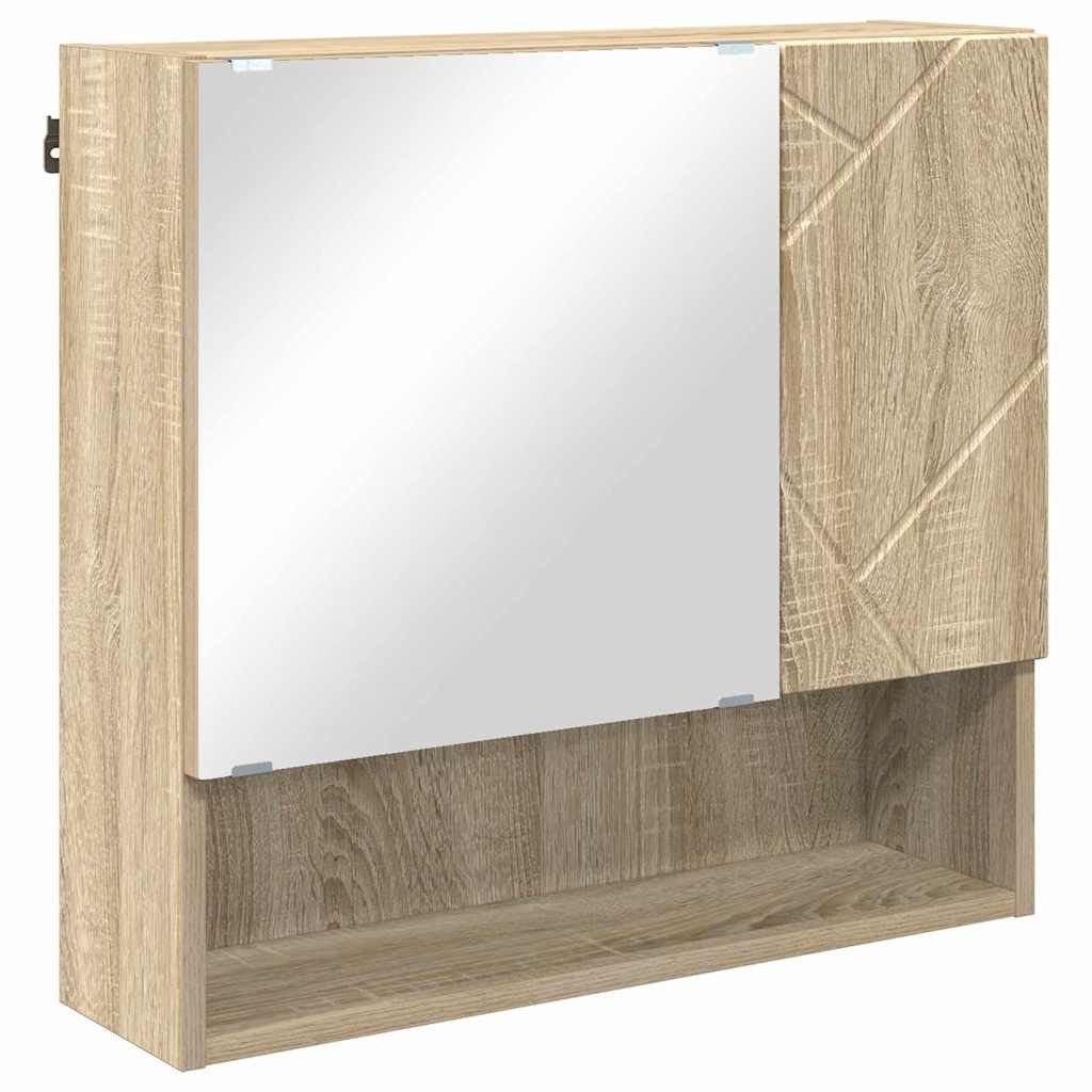 vidaXL Badezimmerspiegelschrank Spiegelschrank Sonoma-Eiche 59 x 17 x 55 cm Holzwerkstoff (1-St)