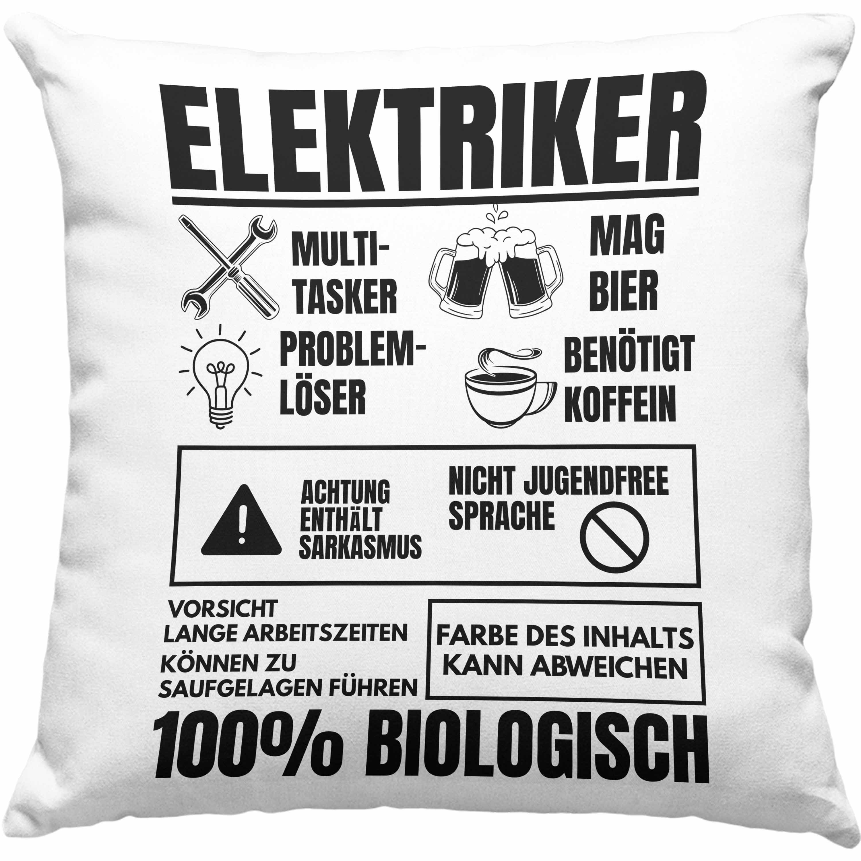 Trendation Dekokissen Trendation - Elektriker Kissen Geschenk Elektromeister Lustiger Spruch Männer Geschenkidee Multitasker Dekokissen mit Füllung 40x40 Rosa