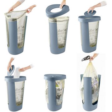 ROTHO Mülleimer Fabu 3er-Set Müllsackständer, Kunststoff (PP recycelt), geeignet für gelbe Säcke