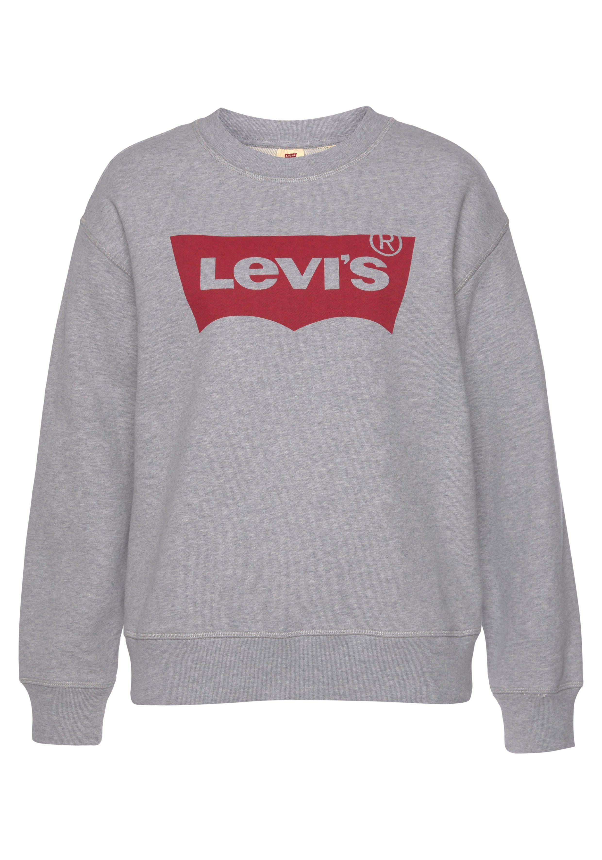 Levi's® Sweatshirt Graphic Batwing-Optik Logo-Print Standard grau-meliert Crew mit in