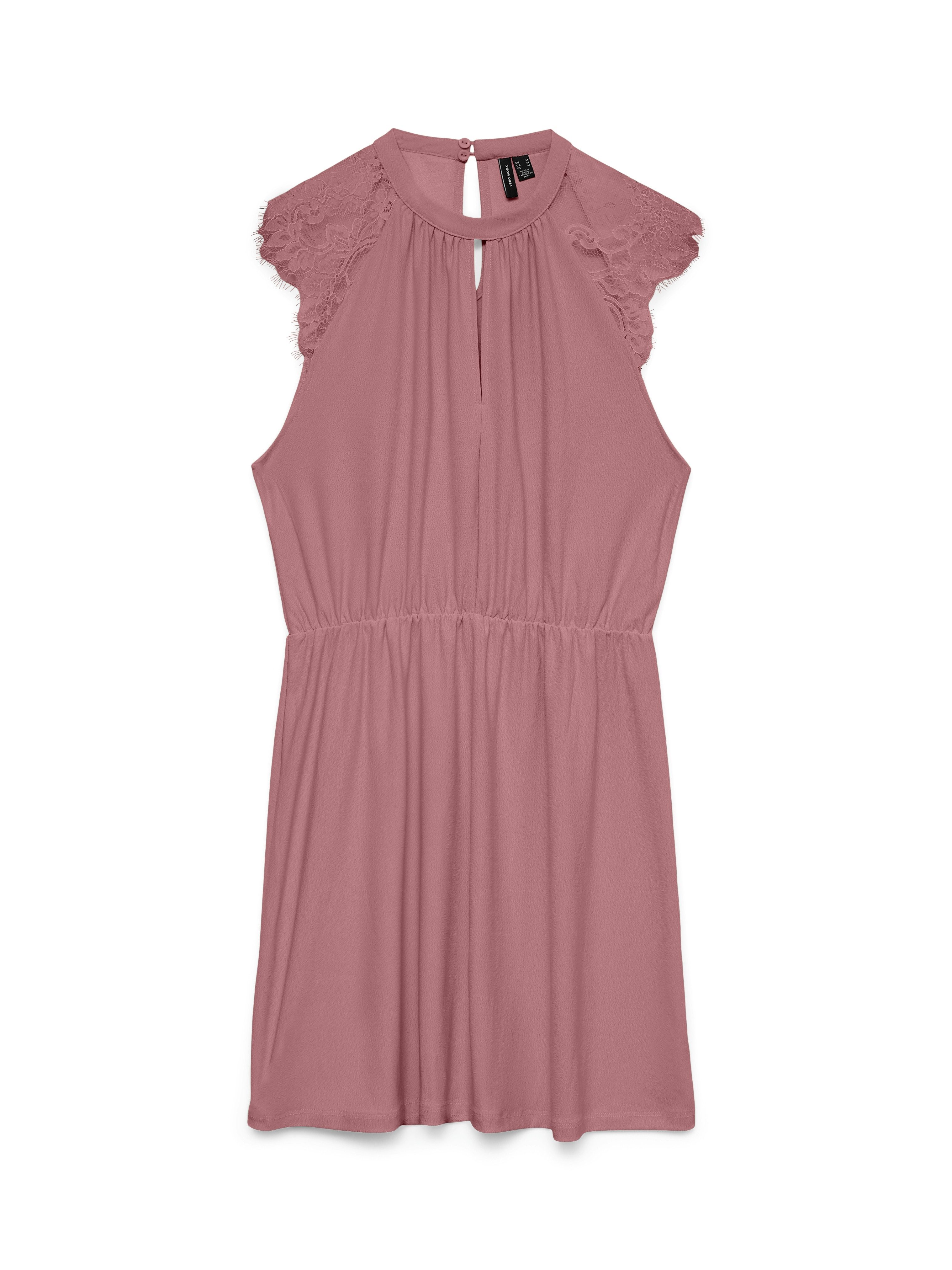 Vero Moda Minikleid VMMILLA SL SHORT LACE DRESS NOOS Materialmix, Spitze