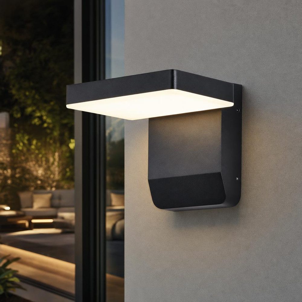 V-TAC LED Wandstrahler, LED-Leuchtmittel fest verbaut, Neutralweiß, LED Außenwandleuchte schwarz matt Fassadenlampe IP65 H 17,8 cm