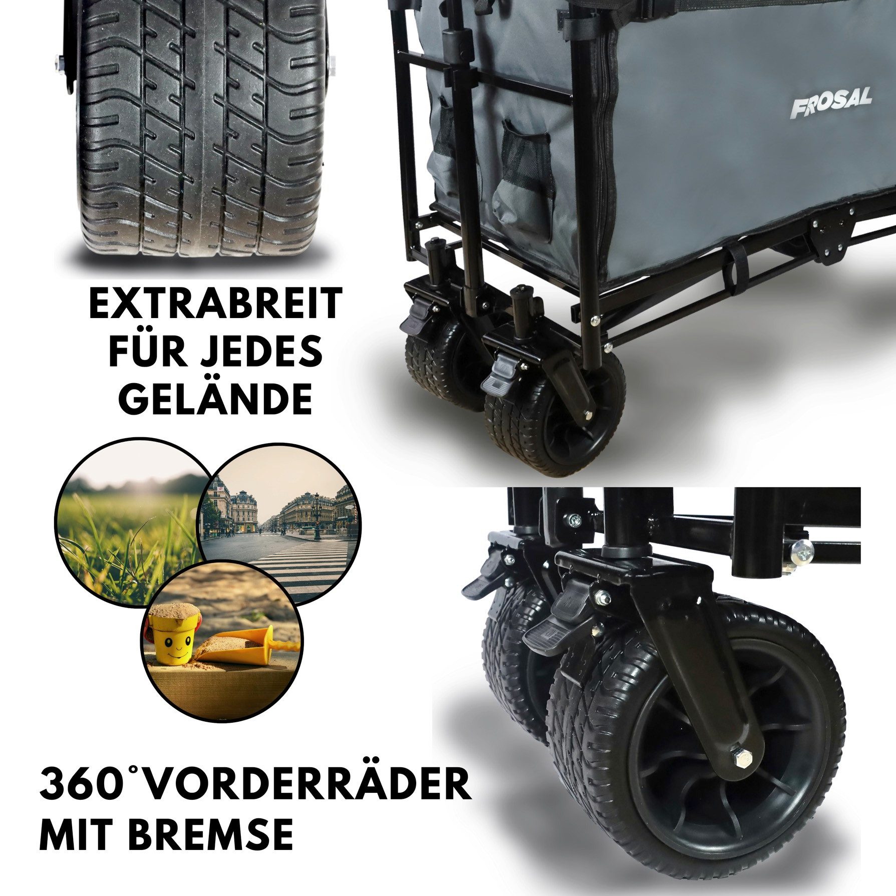 Frosal Bollerwagen Tom faltbar Kinder Handwagen Hund