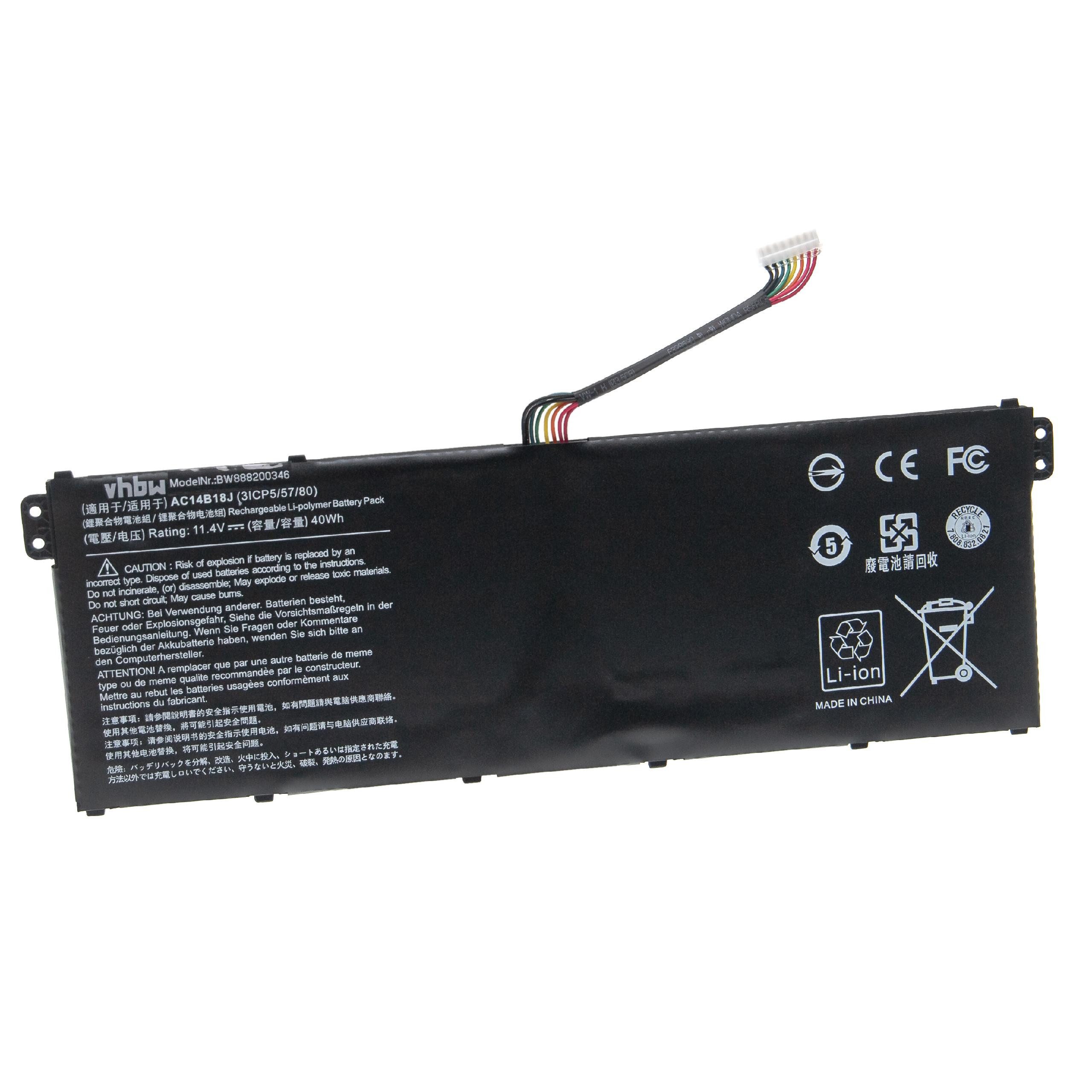 vhbw passend für Acer Aspire 3 A315-55G-525Q, 3 A315-55G-537A, 3 Laptop-Akku 3500 mAh