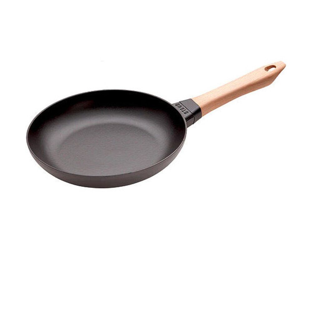Staub Bratpfanne Bratpfanne 24 cm schwarz, 1,4l, Made in France, Gusseisen, emailliert, schwarz, Handreinigung