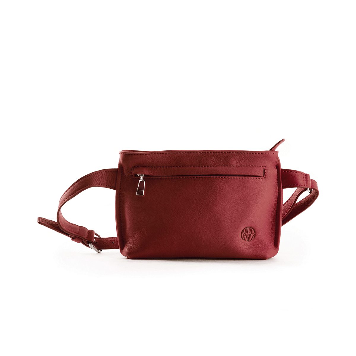 Harold's Abendtasche Kleine Gürteltasche aus Leder, dunkelrot.