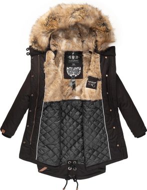 Navahoo Wintermantel Rosinchen stylischer Damen Winter Baumwollparka mit Kunstfell