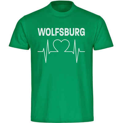multifanshop T-Shirt Kinder Wolfsburg - Herzschlag - Boy Girl