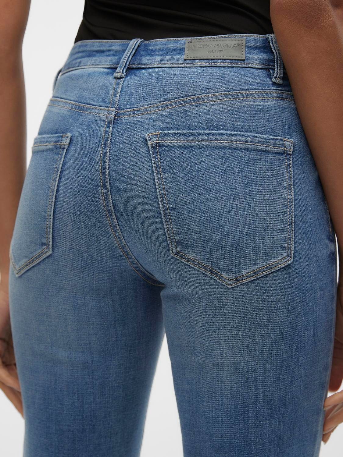 Vero Moda Straight-Jeans VMFLASH MR STRAIGHT JEANS LI347 GA NOOS Baumwollmischung mit Stretch, regular waist, straight fit