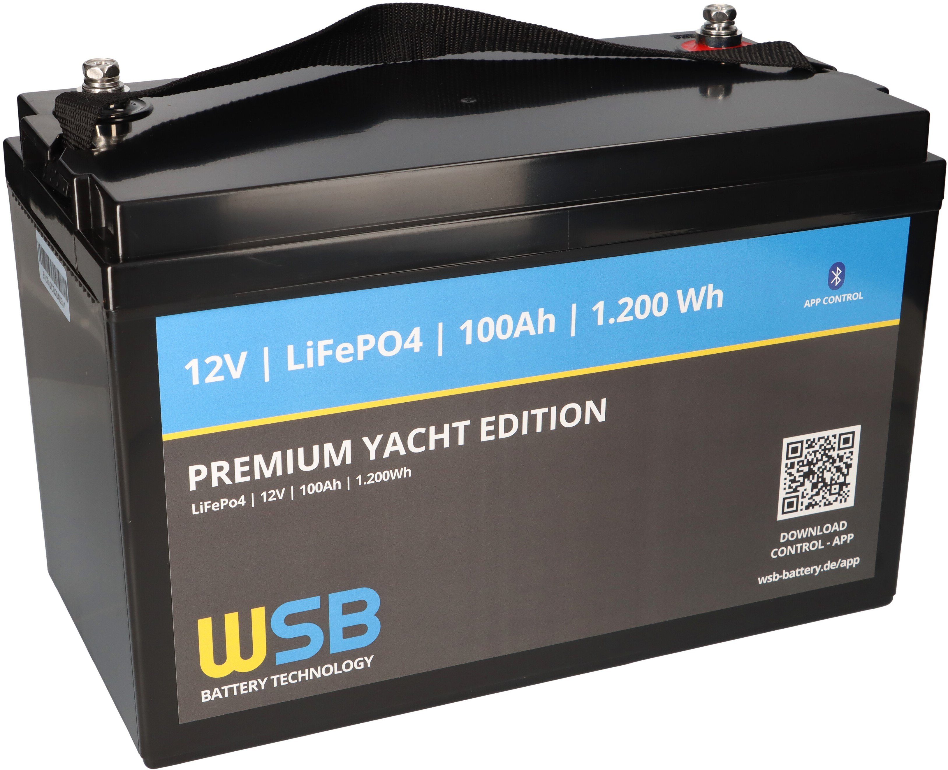 inkl. WSB LiFePO4 Akku Battery Technlology (12,8V) Bleiakkus GmbH 12V 100Ah Bluetooth (12,8V V) WSB