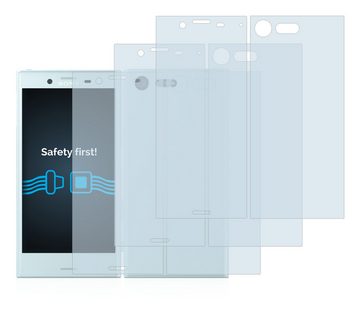 Savvies Schutzfolie für Sony Xperia X Compact (Display+Rückseite), Displayschutzfolie, 6 Stück, Folie klar