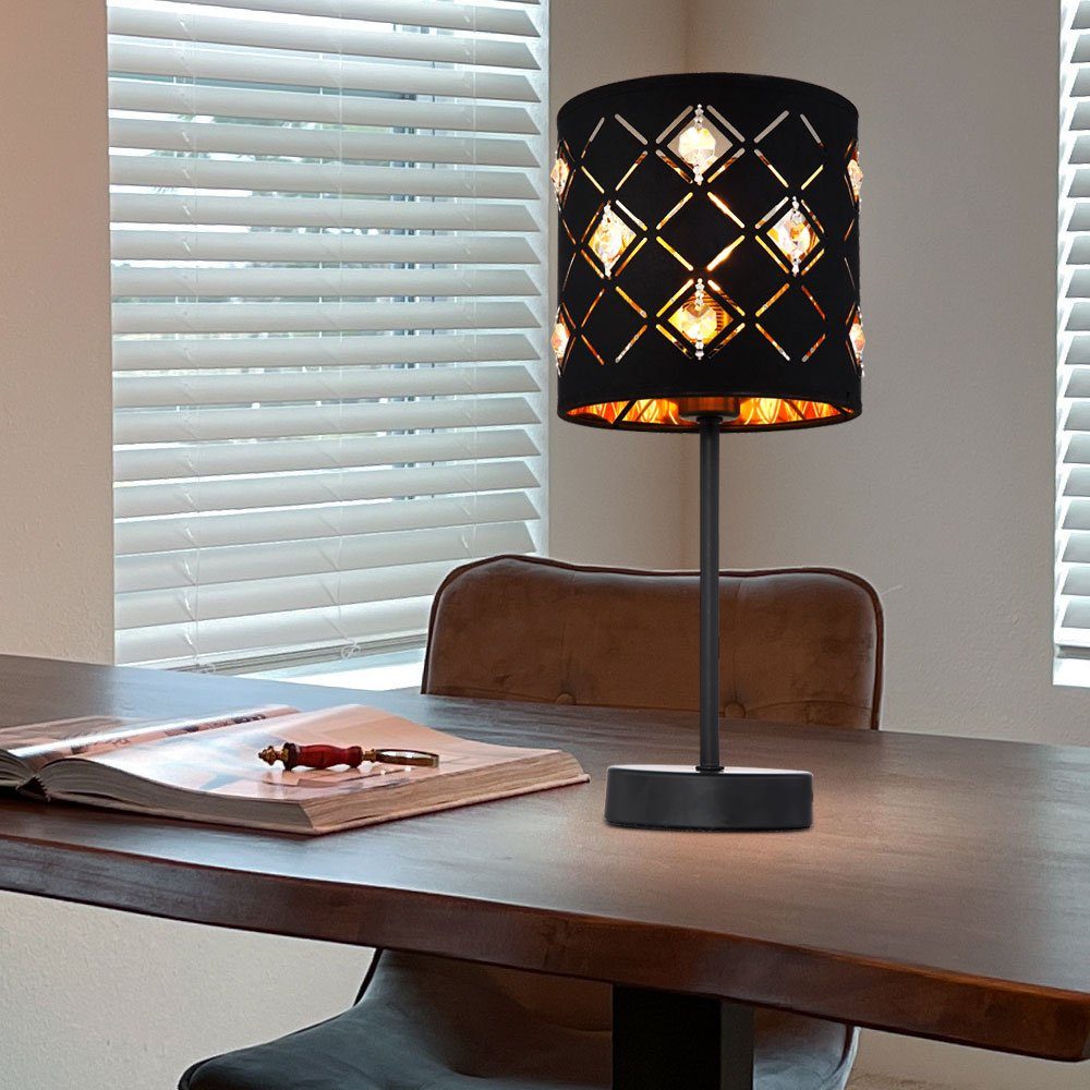 Tischleuchte Tischleuchte, inklusive, Leuchtmittel Beistelllampe Stoffschirm etc-shop LED Modern Wohnzimmerleuchte, nicht