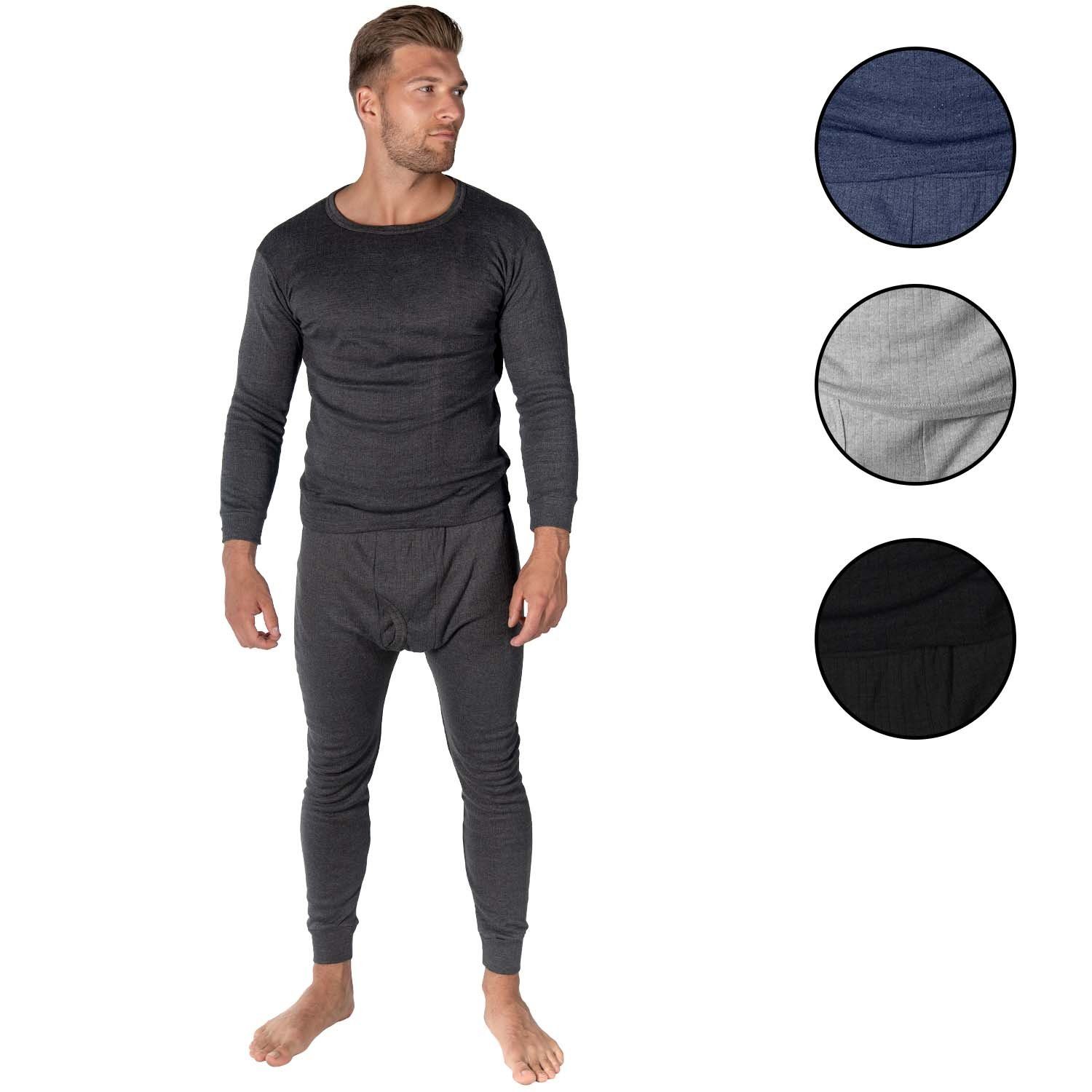 Black Snake Thermounterhemd cushy (Set, Unterhose + 1-St) Set Anthrazit Thermounterwäsche Unterhemd