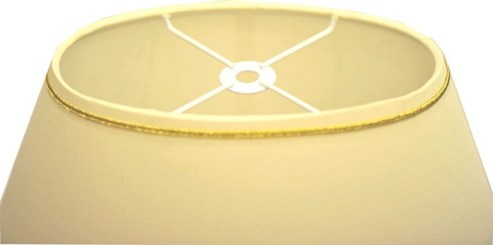 Dirk Davids Leuchten GmbH Lampenschirm Lampenschirm Oval Creme Gold Soutach günstig online kaufen