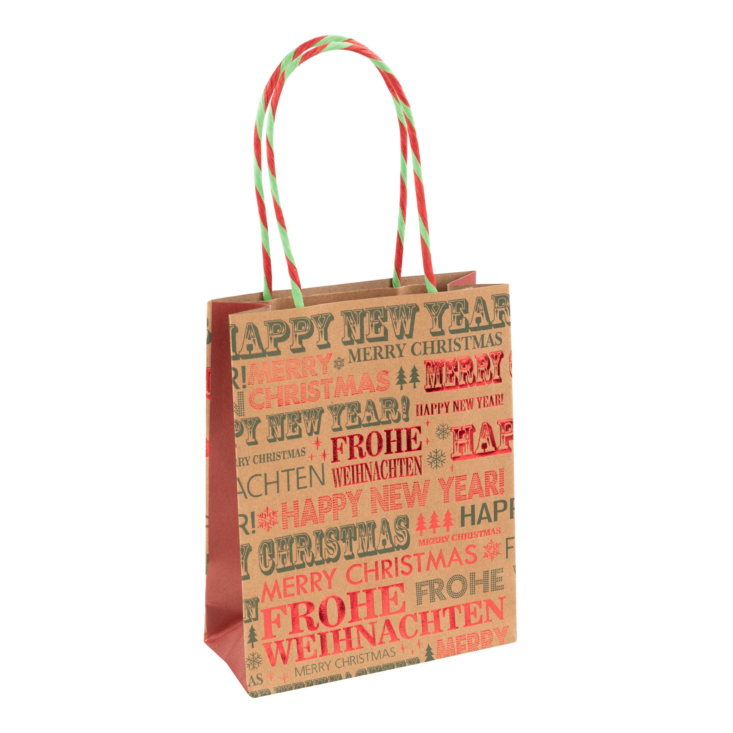 Idena Tragetasche Idena Papiertasche Frohe Weihnachten / Happy New Year 12x günstig online kaufen