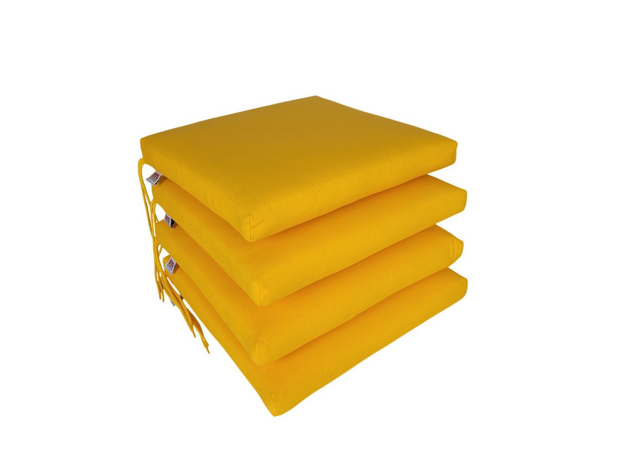 Rübeling Sitzauflage Kastenkissen 40x40cm, Uni Gelb, Reißverschluss-Kissen