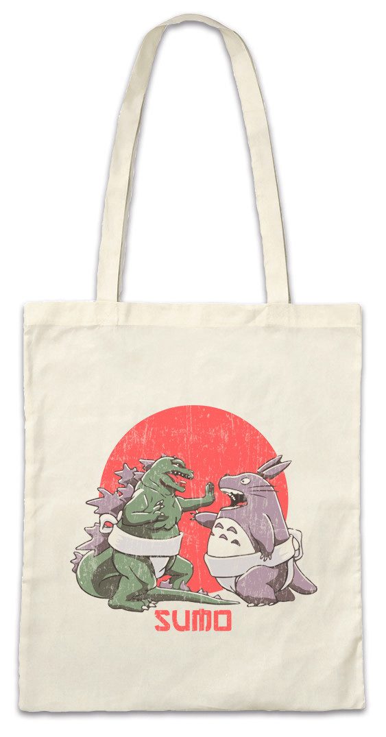 Beuteltasche Sumo Monsters Stofftasche Geek Nerd Sumo Ringer Wrestler Gojira Nippon
