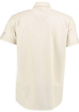OS-Trachten Trachtenhemd Flino Kurzarmhemd mit Edelweiß-Zierteil auf der Knopfleiste