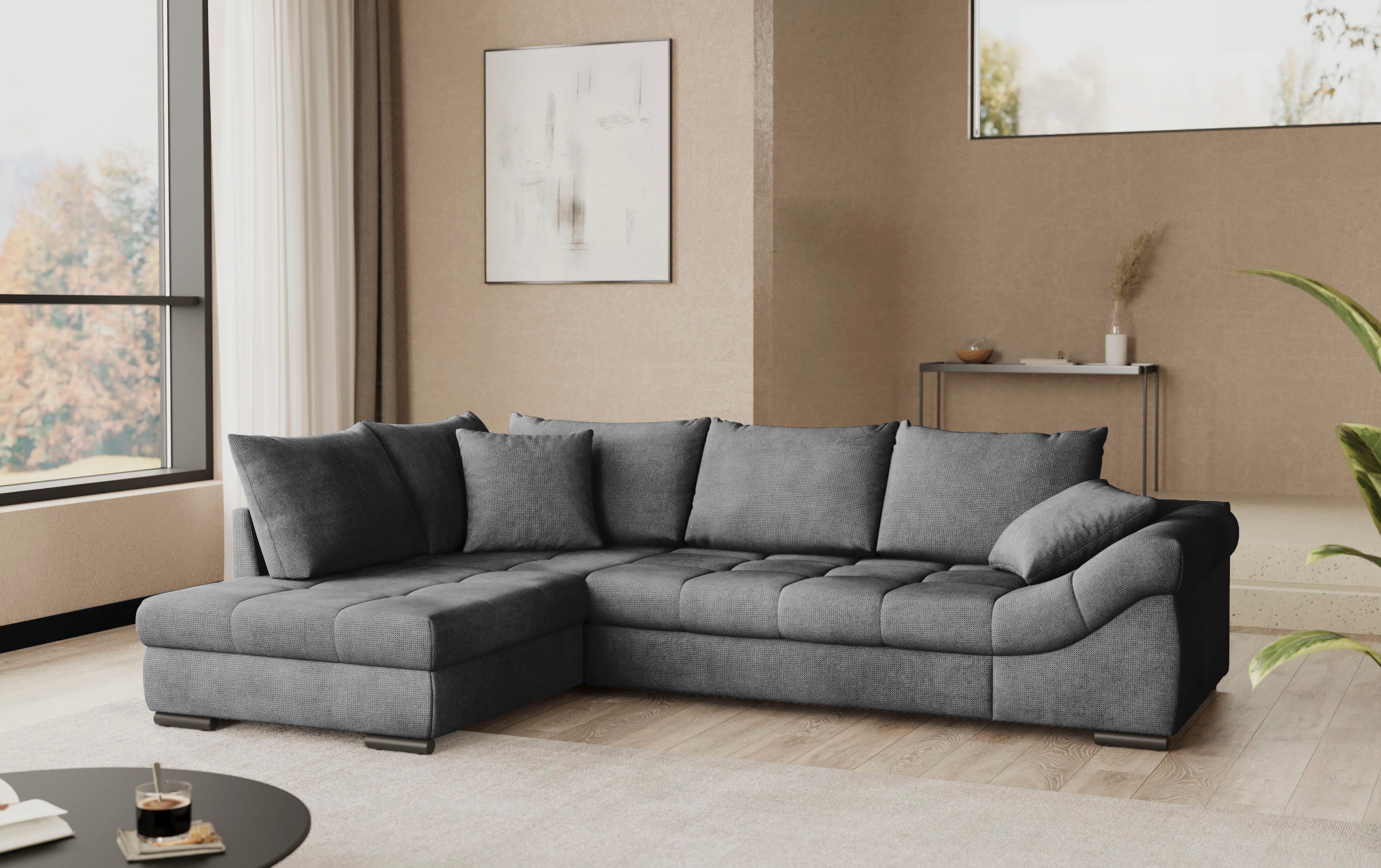 Mr. Couch Ecksofa "Allegro, L-Form" mit Hochschläfer-Bettauszug, wahlweise günstig online kaufen