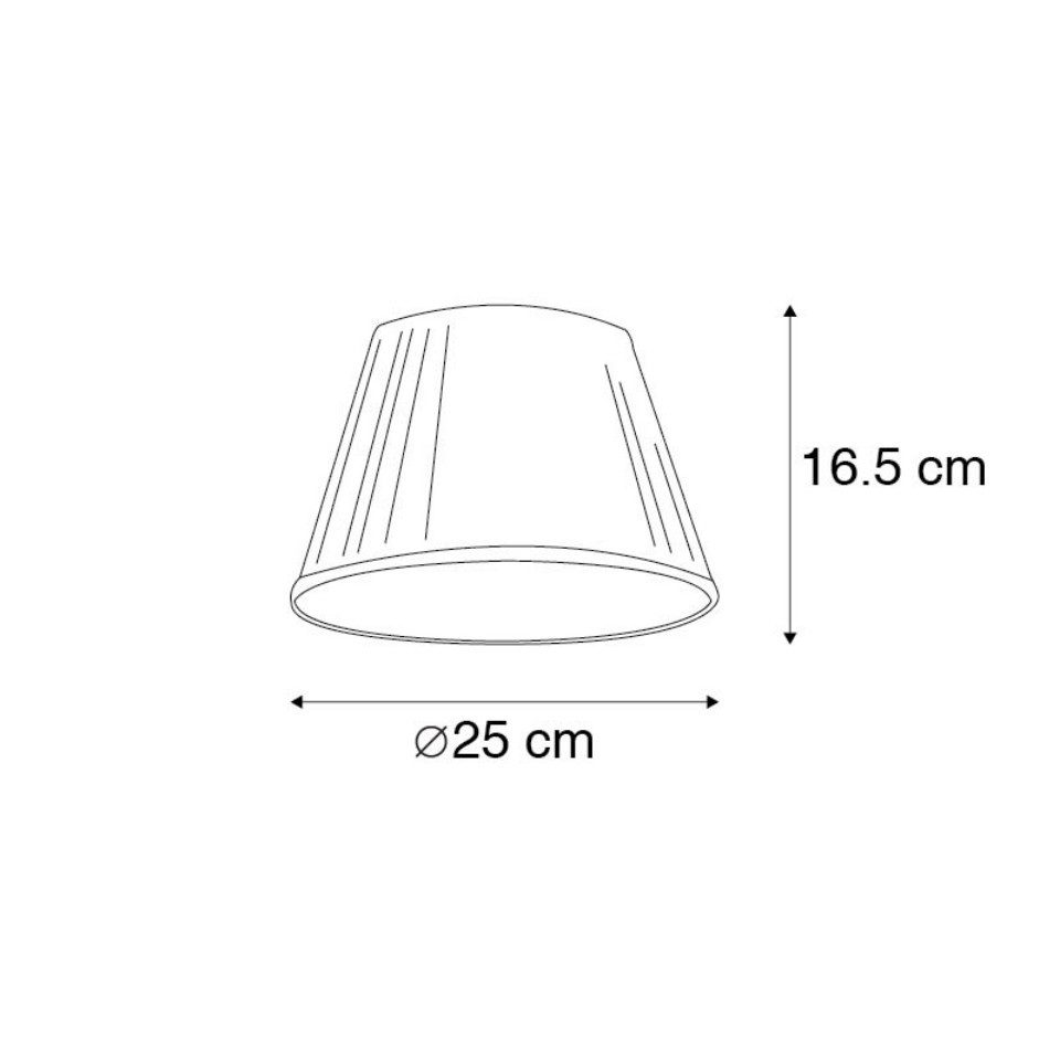 Qazqa Lampenschirm Plisse, QAZQA Lampenschirm, Crème, Textil, Retro