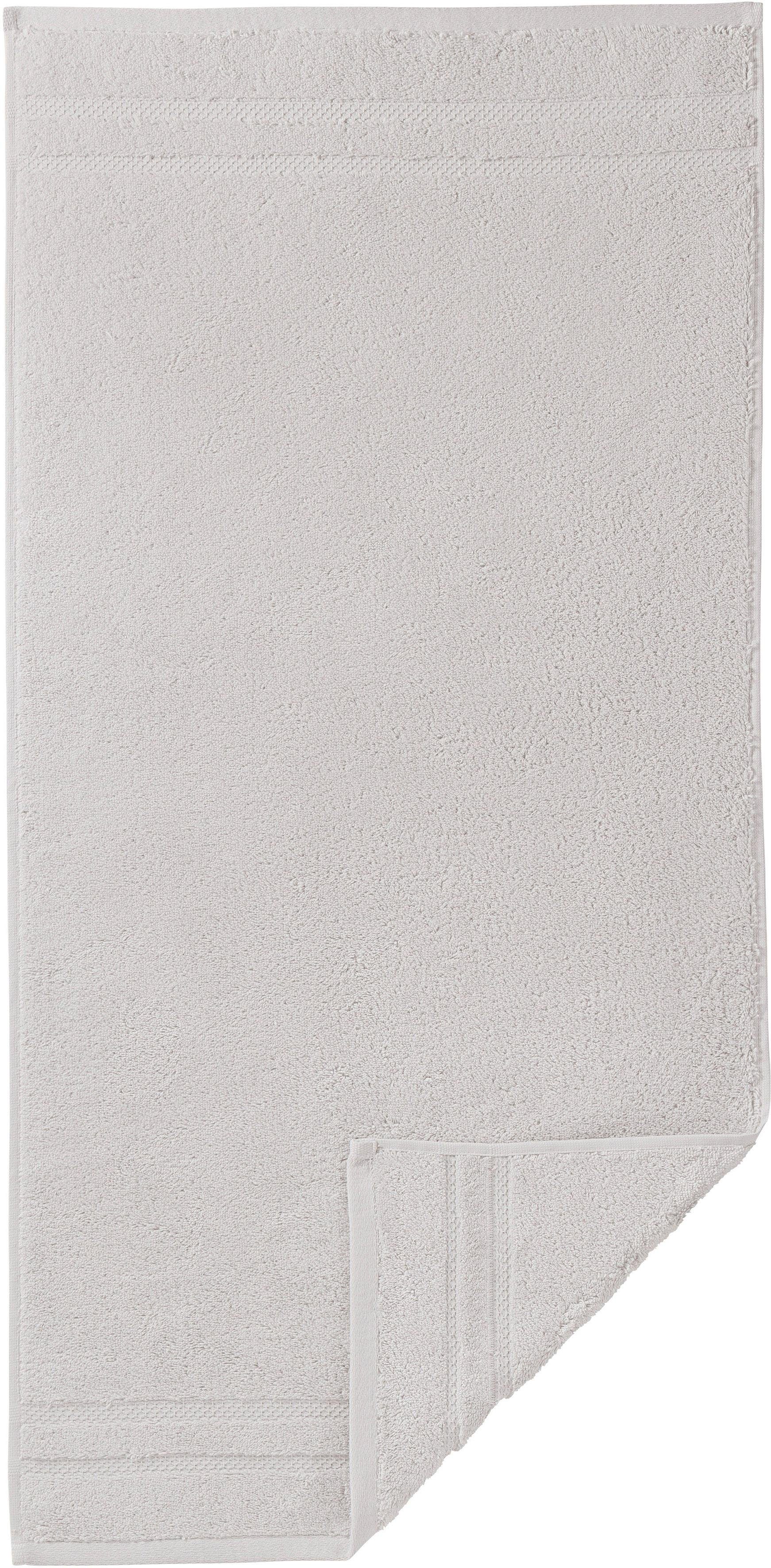 Befürworter Egeria Handtuch Micro Touch, Walkfrottee flauschig, Baumwolle (1-St), saugfähig 100% hellgrau & extrem Streifenbordüre