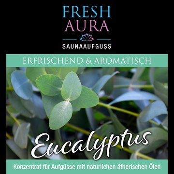 Fresh Aura Sauna-Aufgussset Saunaaufguss Eukalyptus mit natürlichen ätherischen Ölen (1-tlg) 100 ml Saunaufguss