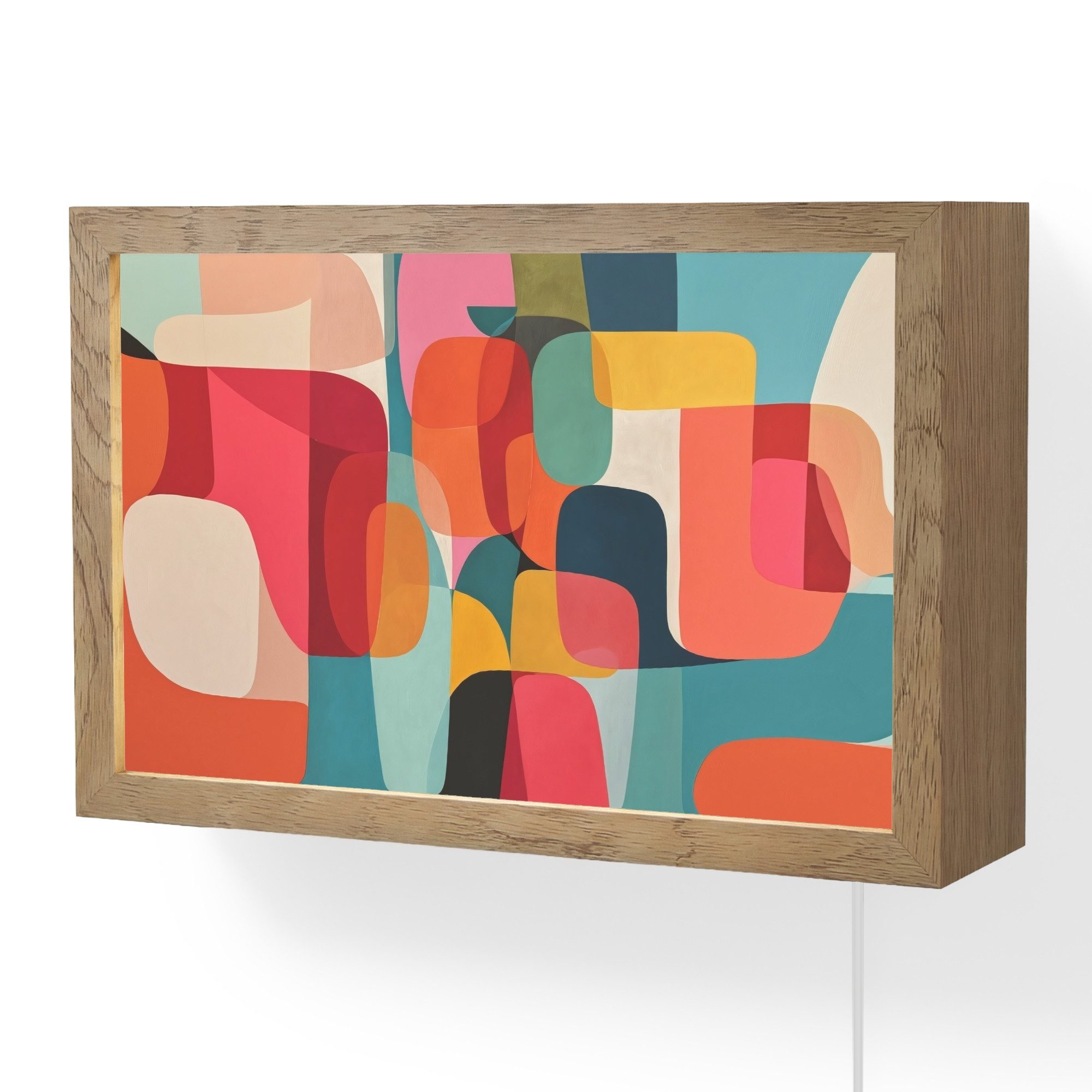 OnlyWow Wandleuchte Lightbox Formen - Bunt - Abstrakt - Flugzeuge, Dimmbar, Farbwechsel, LED, Warmweiß, Kaltweiß, Neutralweiß Einstellbar, Wandlampe Innen, Dimmbar, mit Kabel, LED, Modern, Schlafzimmer